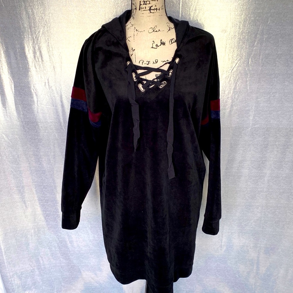 Velvet Hooded Loungewear dress Tunic